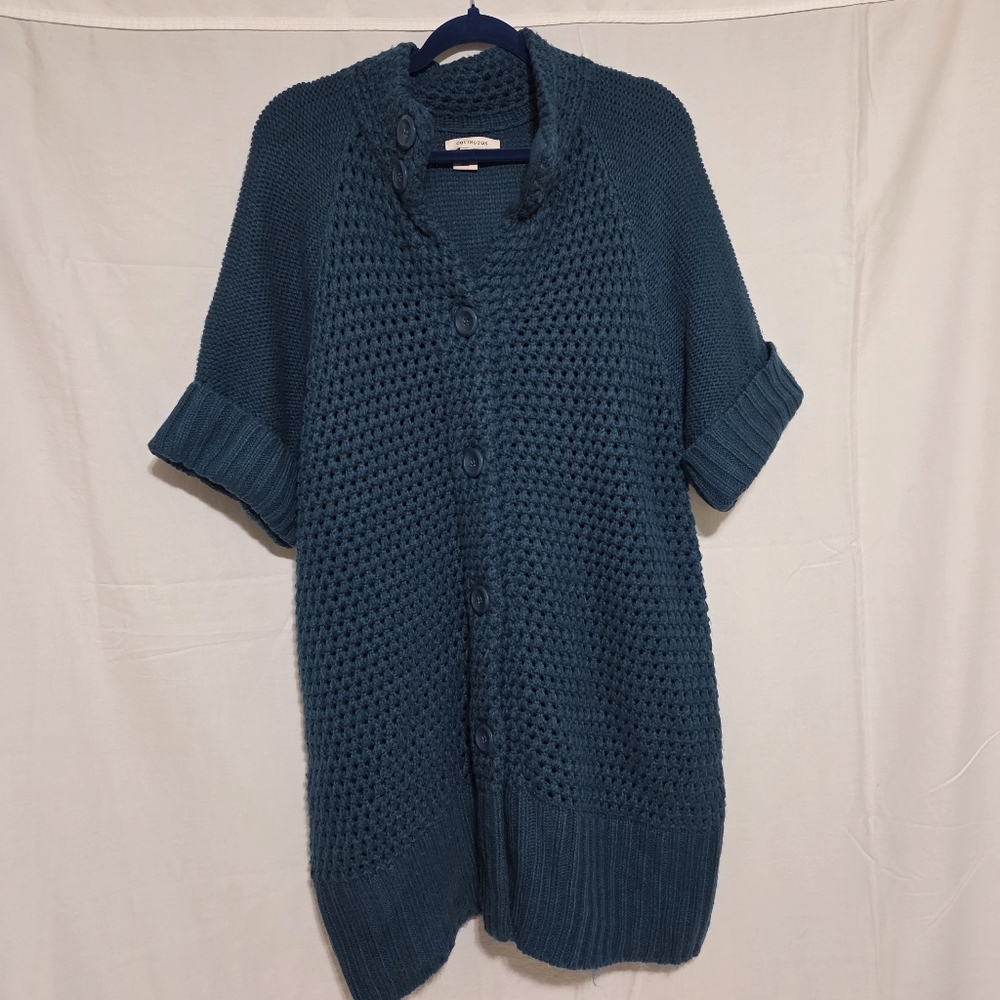 Covington XL Teal Button-Up Women's Knit Cardigan Sweater